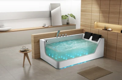 Whirlpool-Badewanne, Acryl-Wassermassage-Schaumbad, Whirlpool-Massagebadewanne mit LED-Licht M1826