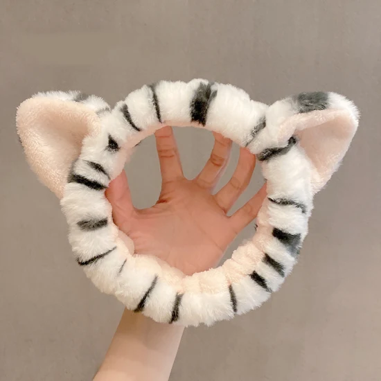 Tiger Stirnband Makeup Face Wash SPA Coral Fleece Stirnband Mädchen Party Haarschmuck