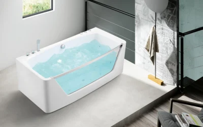 Whirlpool-Badewanne, Acryl-Wassermassage-Schaumbad, Whirlpool-Massagebadewanne mit LED-Licht M1822