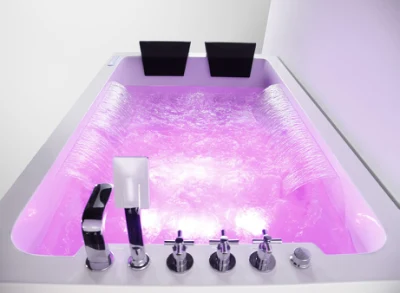 Whirlpool-Badewanne, Acryl-Wassermassage-Schaumbad, Whirlpool-Massagebadewanne für 2 Personen mit LED-Licht M1813